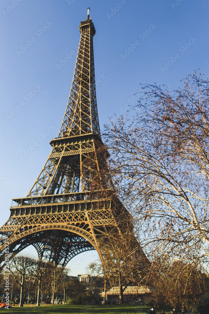 Eiffel Tower in Paris, France. Postcard of Paris