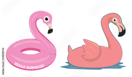 Flamingo lifesaver cartoon