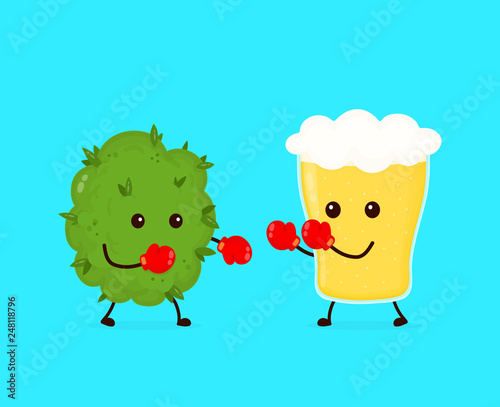 Marijuana weed bud fighting 