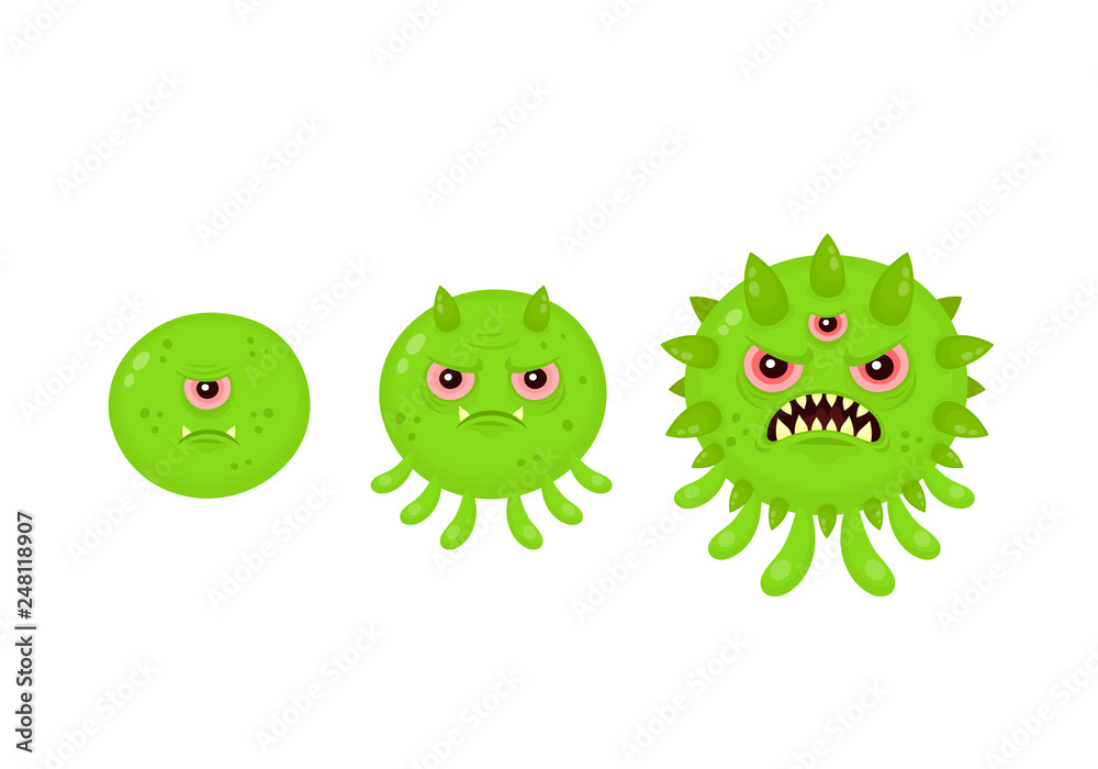 Virus mutation to superbug. Vector Virus mutation to superbug. Vector