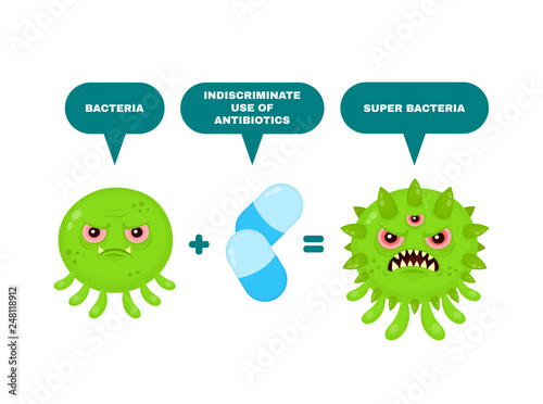 Virus mutation to super virus. Vector 