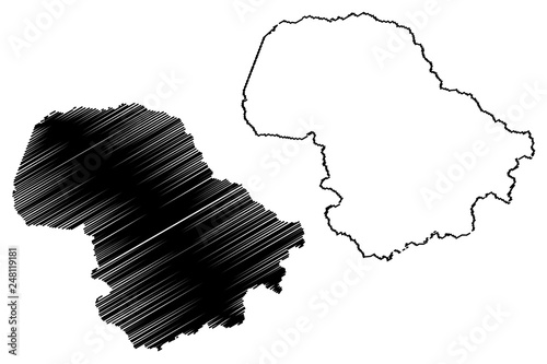 Dak Lak Province (Socialist Republic of Vietnam, Subdivisions of Vietnam) map vector illustration, scribble sketch Tinh Dac Nong map
