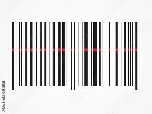 Bar code icon realistic. Flat barcode. 