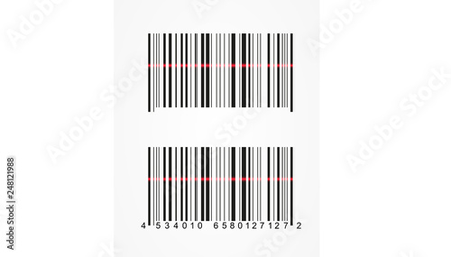Bar code icon realistic. Flat barcode. 