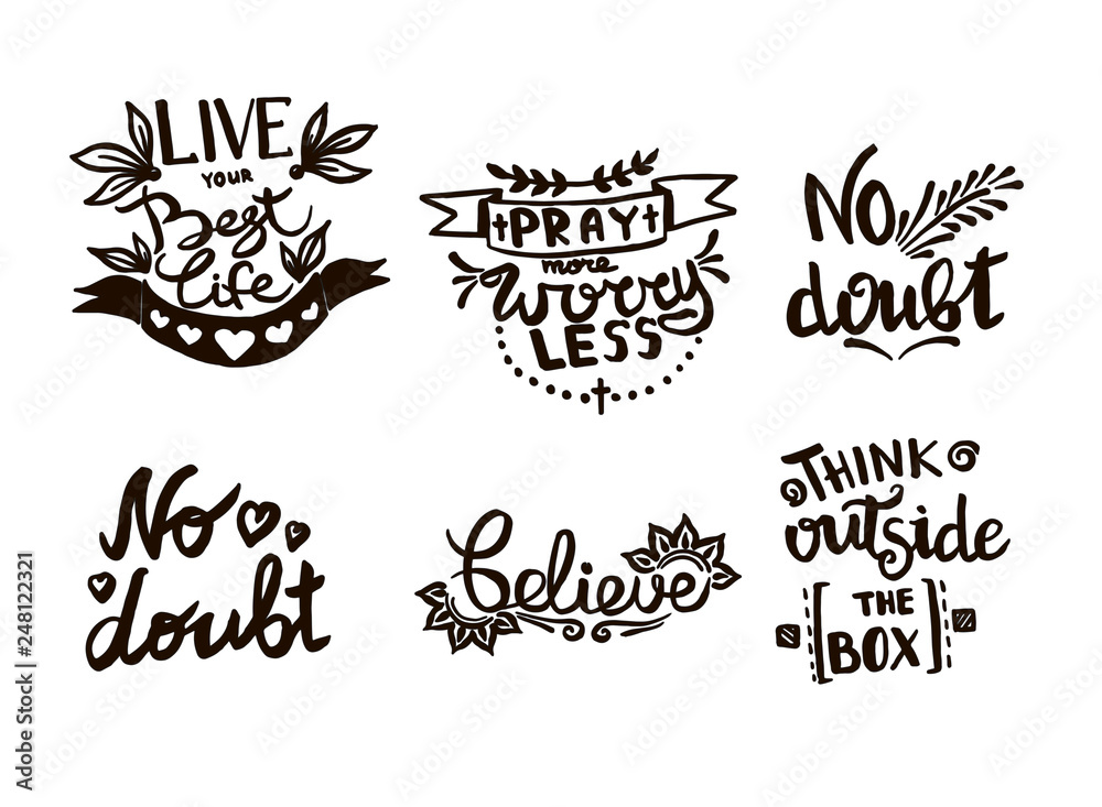 Fototapeta premium Vector Chalkboard phrase handwriting calligraphy. Black and white engraved ink art. Isolated quotes illustration.