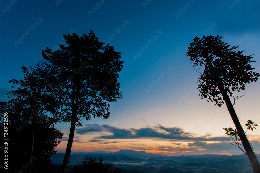 Obraz premium Mountain silhouettes.