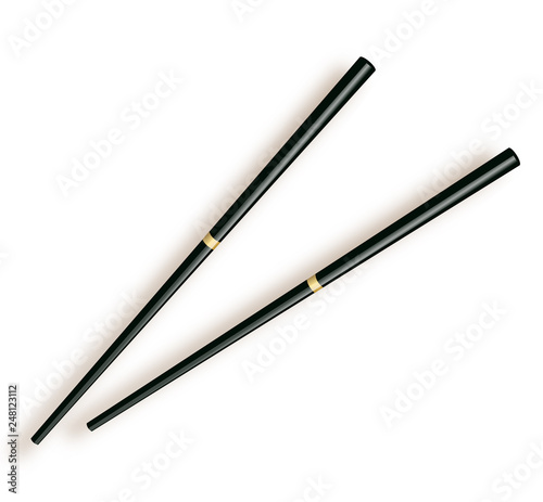 Chopsticks. Wooden chopsticks isolated on white background.