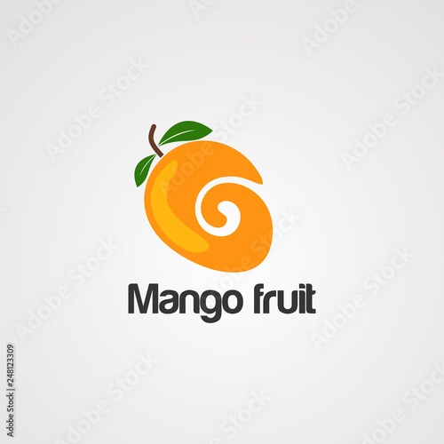 mango fruit logo vector, icon, element and template