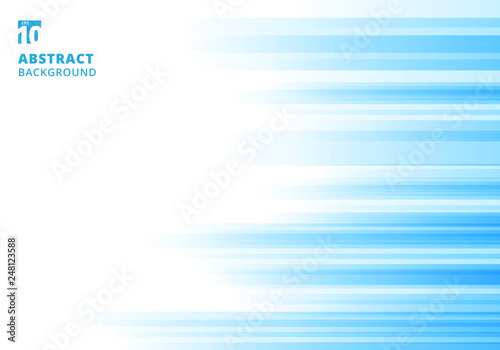 Abstract motion geometric shiny bright blue overlapping technology concept on white background with copy space.