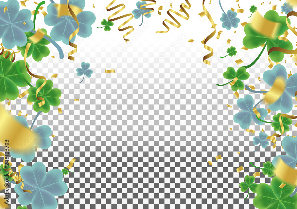Obraz premium Vector illustration Design banner on St. Patrick's Day. effect clover. Simple banner for the site, shop,