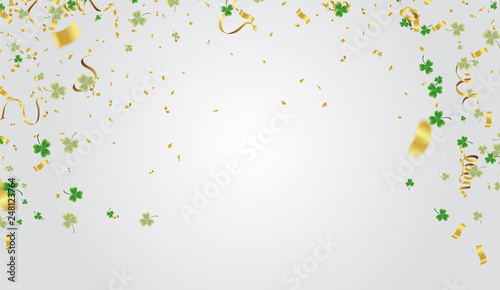 Vector illustration Design banner on St. Patrick's Day. effect clover. Simple banner for the site, shop,