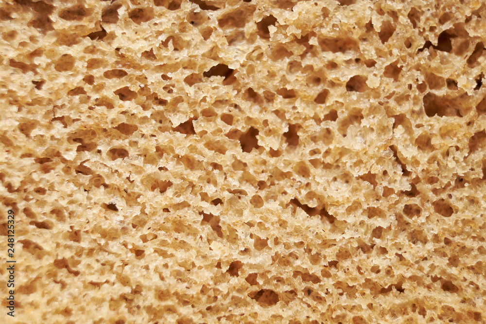 the texture of the bread macro
