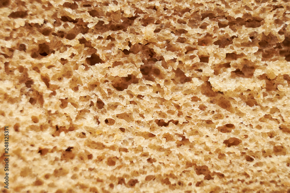 the texture of the bread macro