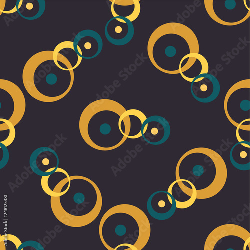 Abstract seamless black background with chains. Seamless dark pattern.