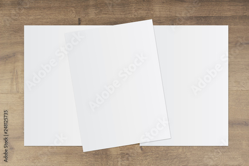 White paper and space for text on old wooden background