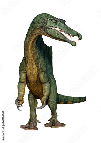 3D Rendering Dinosaur Spinosaurus on White