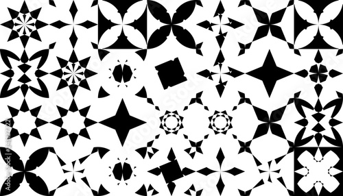 pattern islamic graphic ornament. Vector white and black ornament