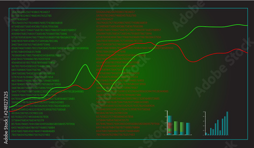 business chart with red arrow