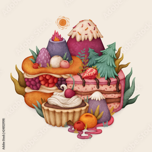 Sweet Hills. Pastry, desserts.