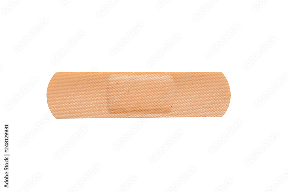beige adhesive plaster on a non-woven basis, isolated without shade beige adhesive plaster on a non-woven basis, isolated without shade