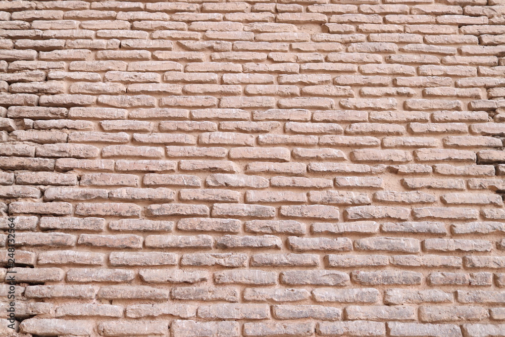 wall of clay bricks. old masonry. wall of clay bricks. old masonry.