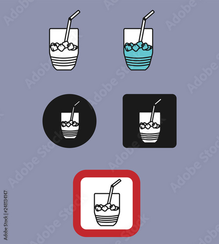 Drink Ice Sign Icon Set