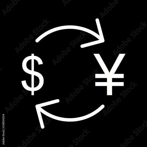 Vector Exchange yen With Dollar Icon