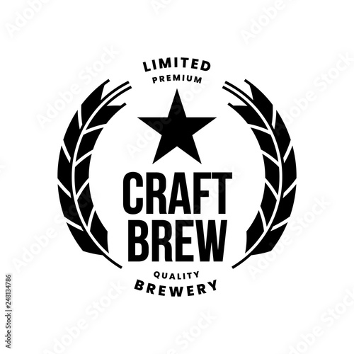 Modern craft beer drink vector logo sign for bar, pub, store, brewhouse or brewery isolated on white background. Premium quality logotype emblem illustration. Brewing fest fashion t-shirt badge design
