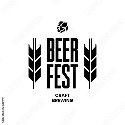 Modern craft beer drink vector logo sign for bar, pub, store, brewhouse or brewery isolated on white background. Premium quality emblem logotype illustration. Brewing fest fashion t-shirt badge design