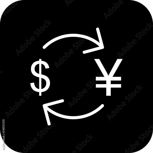 Vector Exchange yen With Dollar Icon