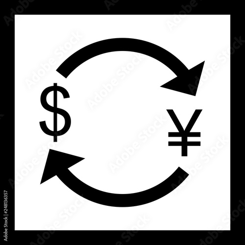 Vector Exchange yen With Dollar Icon