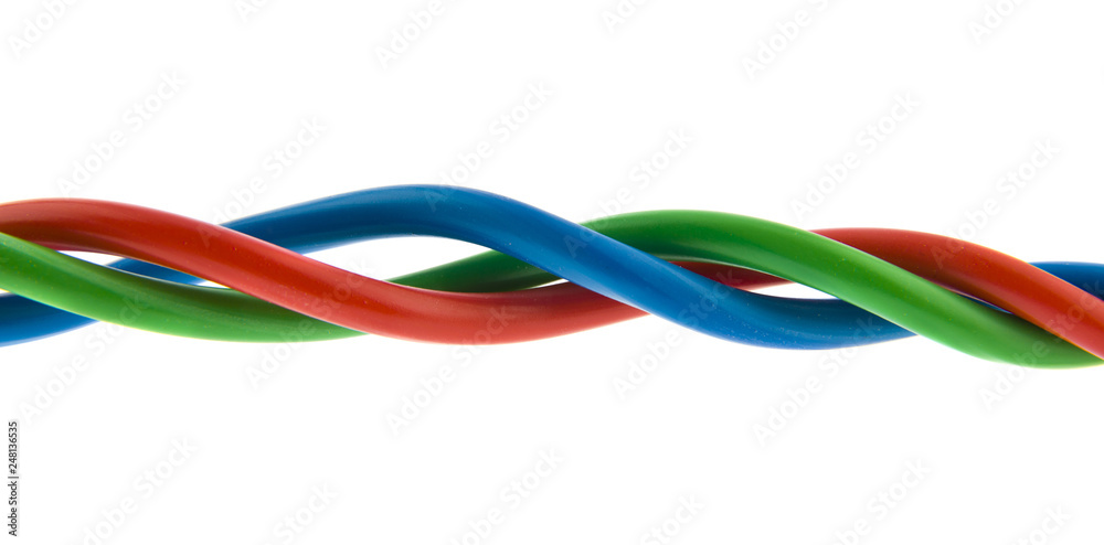 electrical wires isolated on white background electrical wires isolated on white background