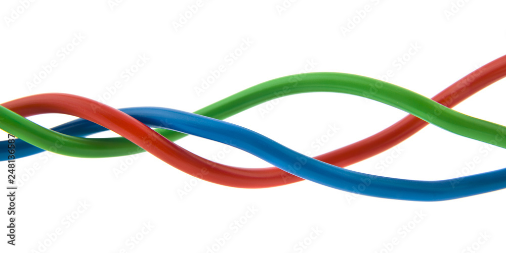 electrical wires isolated on white background