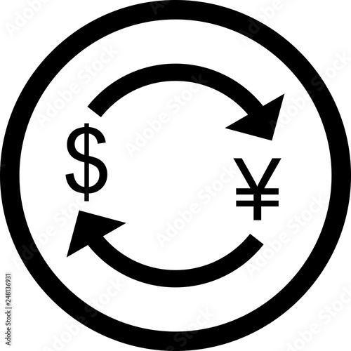 Vector Exchange yen With Dollar Icon
