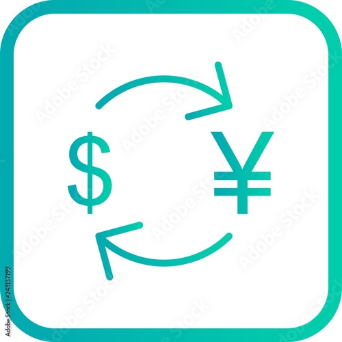 Vector Exchange yen With Dollar Icon