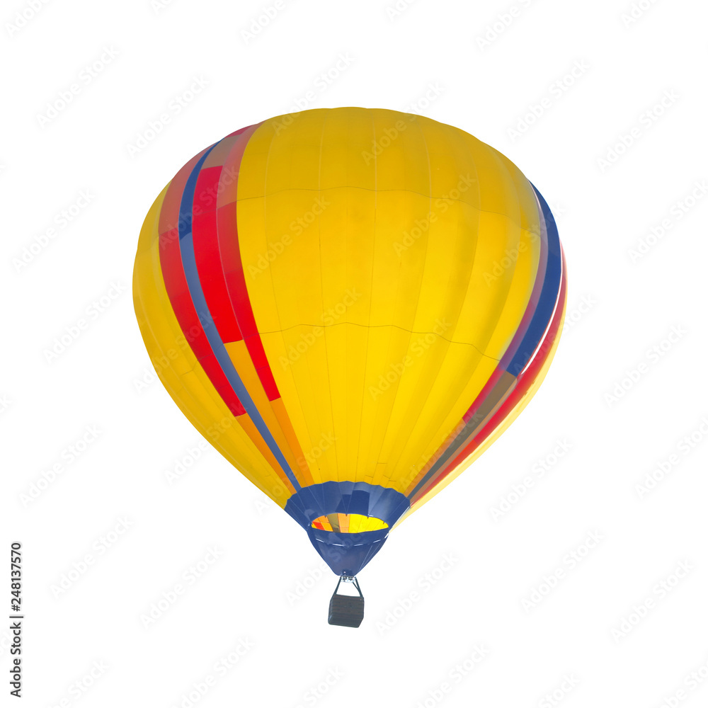 Fototapeta premium Bright colorful hot air balloon on white background