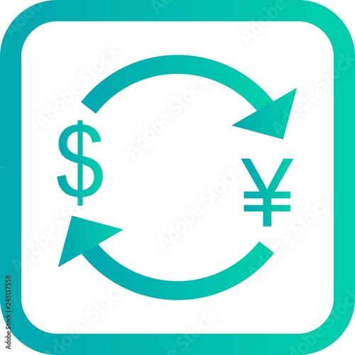 Vector Exchange yen With Dollar Icon
