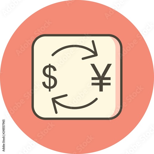 Vector Exchange yen With Dollar Icon