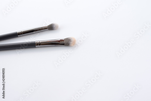 make up brush isolated on white. make up background.
