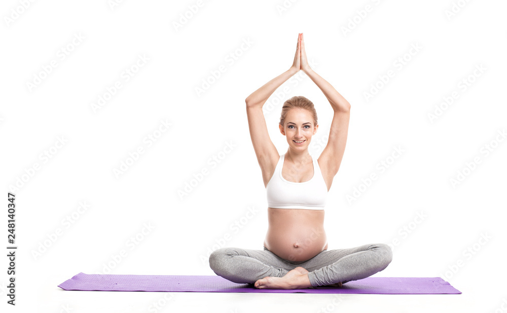 Portrait Of Pregnant Woman Doing Yoga Portrait Of Pregnant Woman Doing Yoga