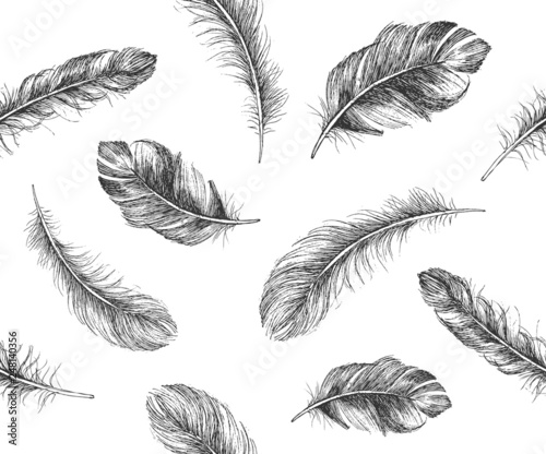 Feather Pattern hand drawn