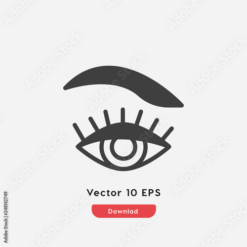 eye brow icon. eye brow  vector symbol. Linear style sign for mobile concept and web design. eye brow  symbol illustration. Pixel vector graphics - Vector	
