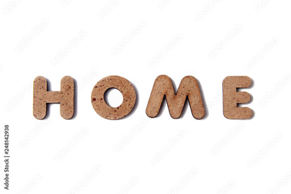 Word home of the decorative letters on white isolated Word home of the decorative letters on white isolated
