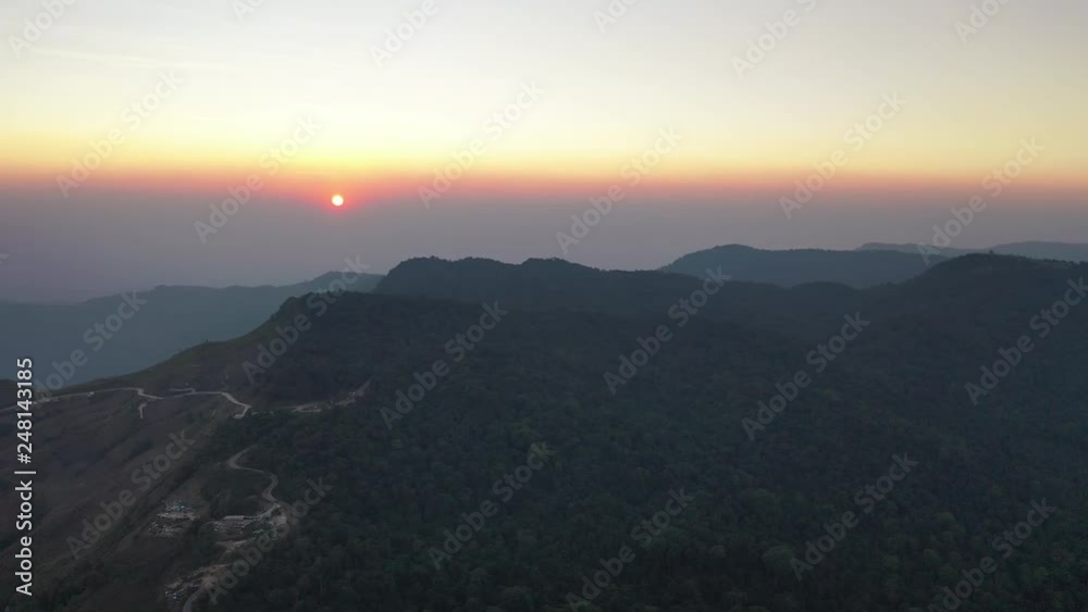 Top view through the mist to camping mountain view of Phu Tubberk, Thailand Top view through the mist to camping mountain view of Phu Tubberk, Thailand