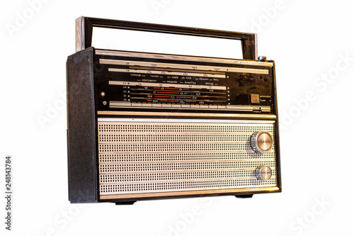 old radio on white backgrounds
