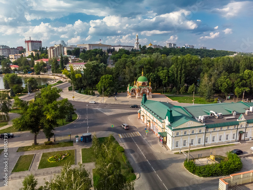 Revolution square from above in Lipetsk, Russia photo