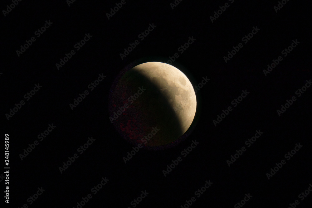 The moon during the eclipse The moon during the eclipse