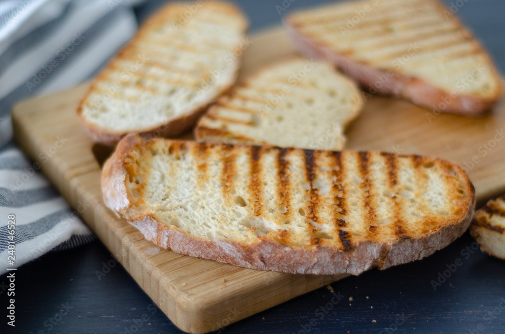 Slices of fresh toasted breads