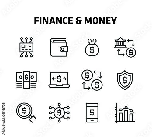 Finance And Money Line Icons