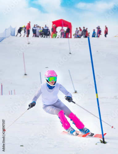 Bild auf Leinwand Slalom skiing competition